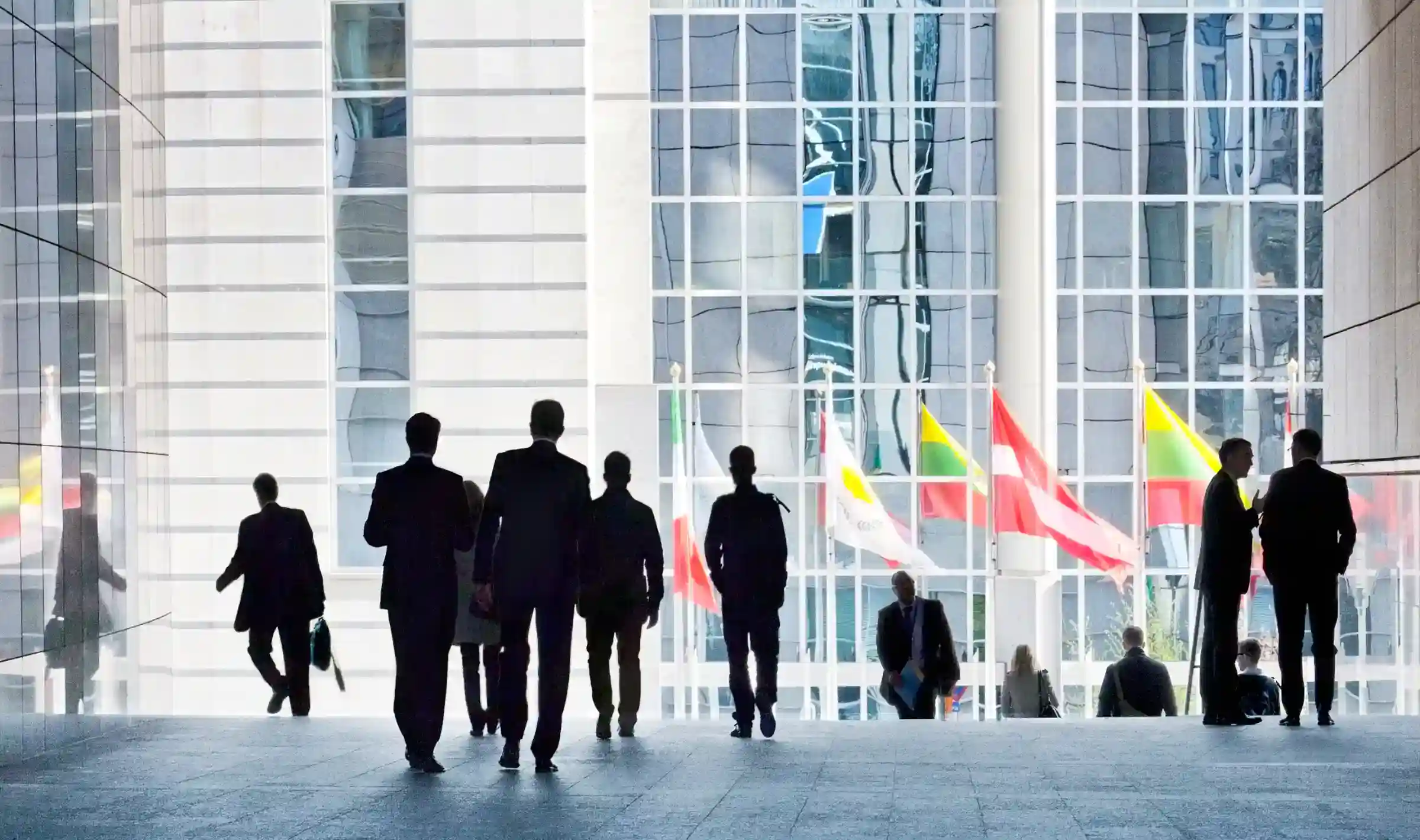 Corporate business district Brussels — modern office buildings