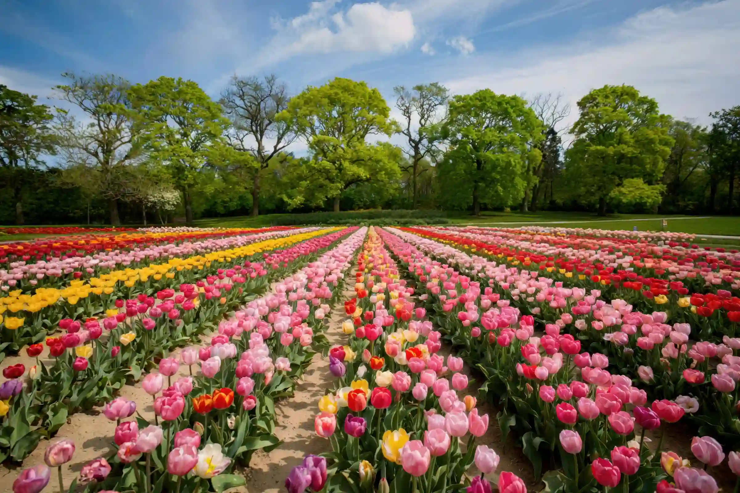 Private tour Amsterdam — Keukenhof tulip gardens aerial view with chauffeur