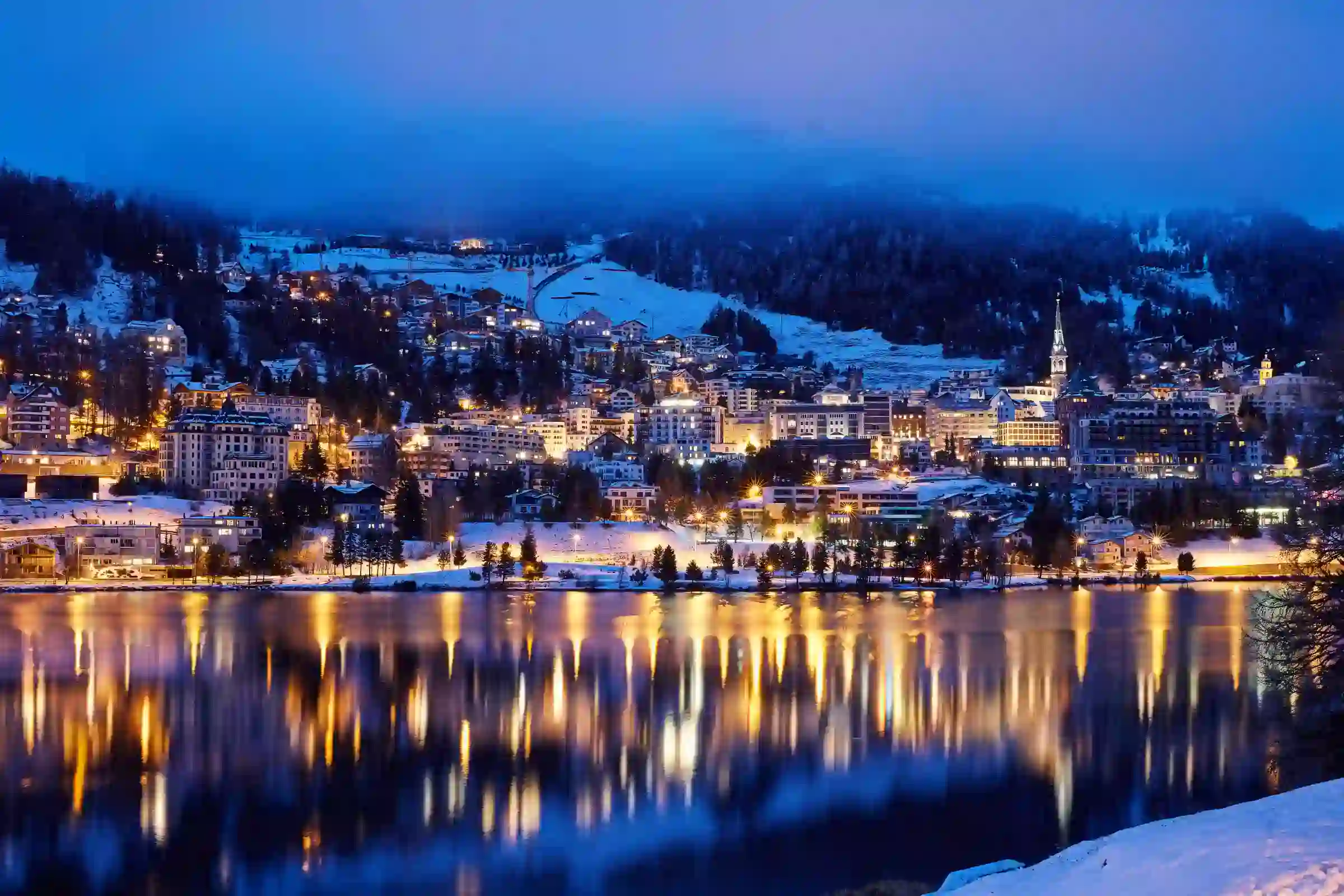Private chauffeur Zurich to St. Moritz — luxury ski resort transfer by night
