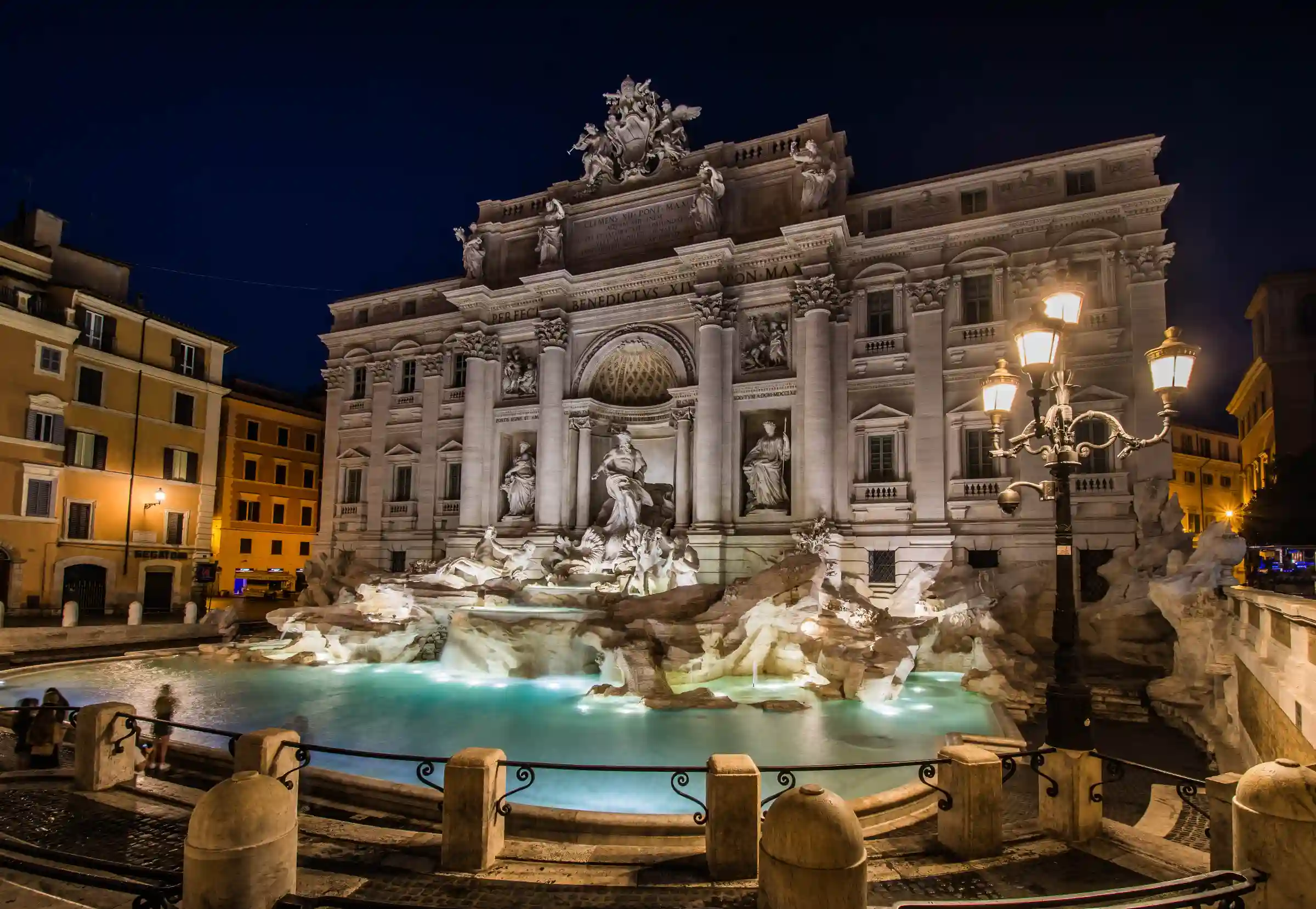 Private chauffeur Rome events — Trevi Fountain gala dinners nightlife by night